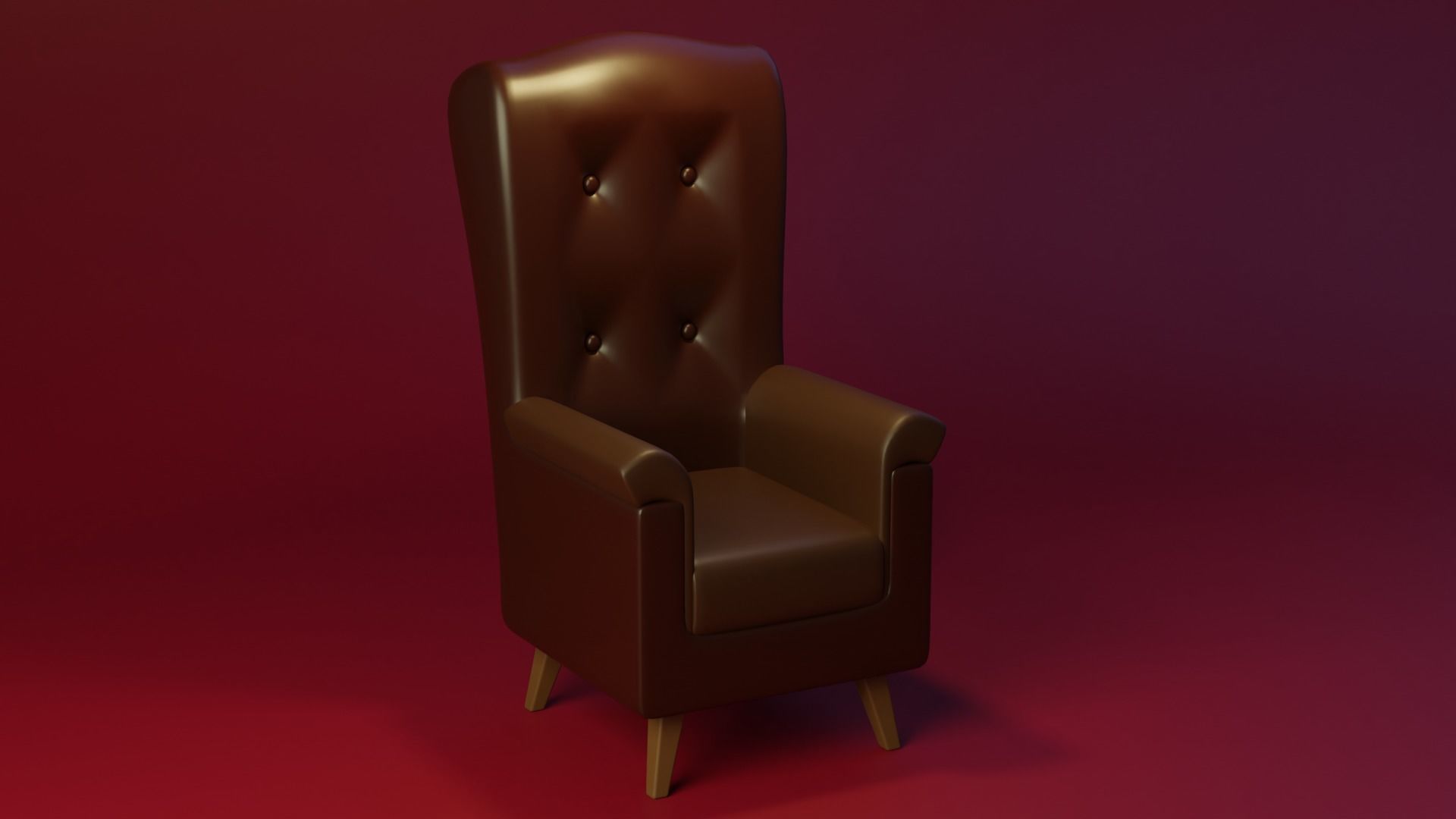vintage leather chair Free low-poly 3D model_1