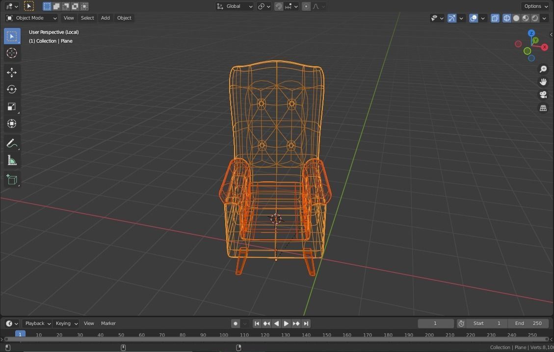 vintage leather chair Free low-poly 3D model_3