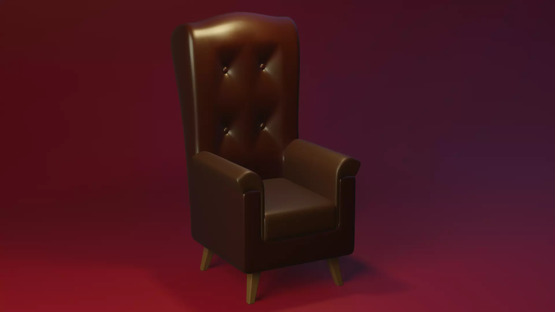 vintage leather chair Free low-poly 3D model_0
