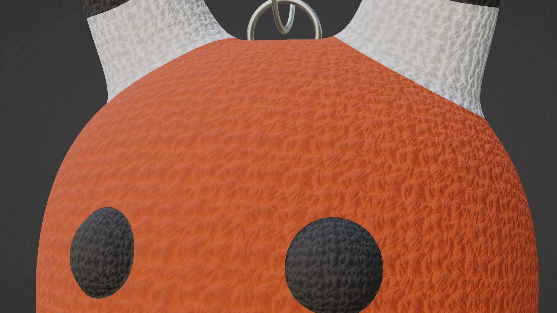 Keychain Fox - Orange and White 3D model_4