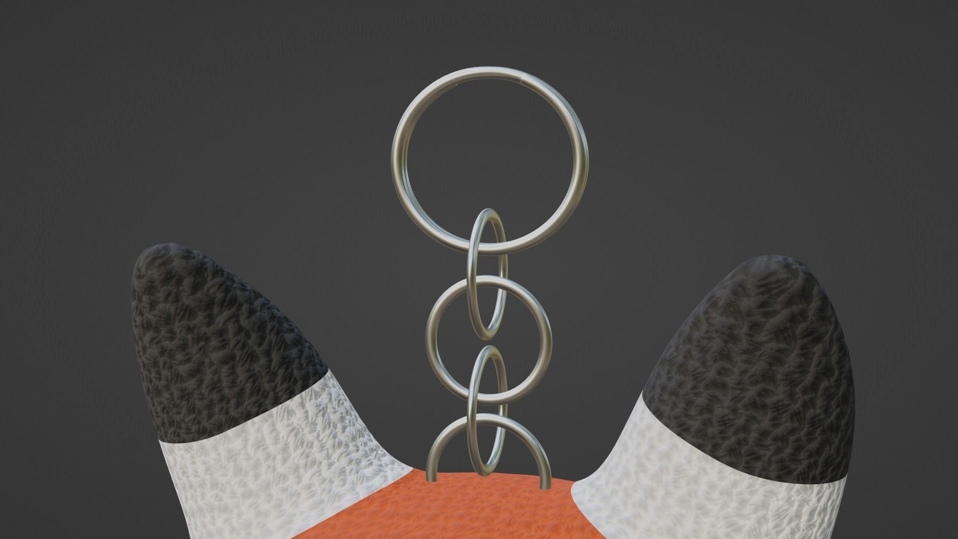 Keychain Fox - Orange and White 3D model_1