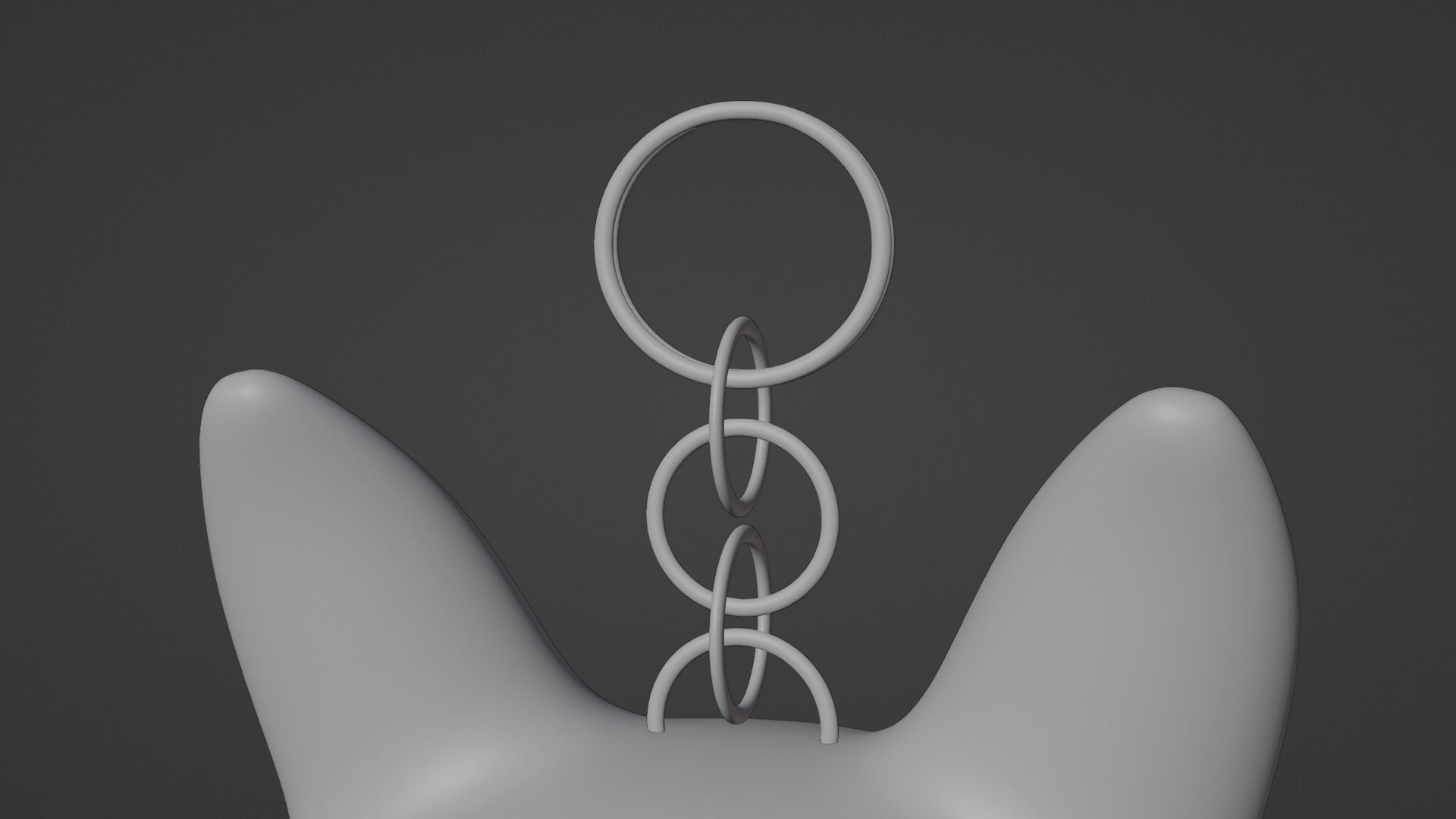 Keychain Fox - Orange and White 3D model_2