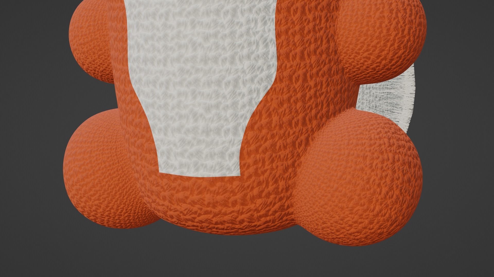 Keychain Fox - Orange and White 3D model_10