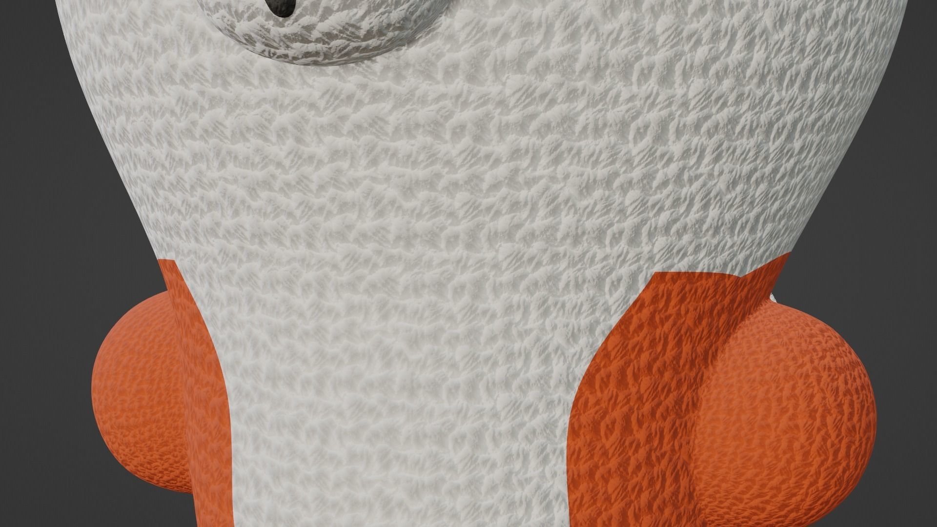 Keychain Fox - Orange and White 3D model_7