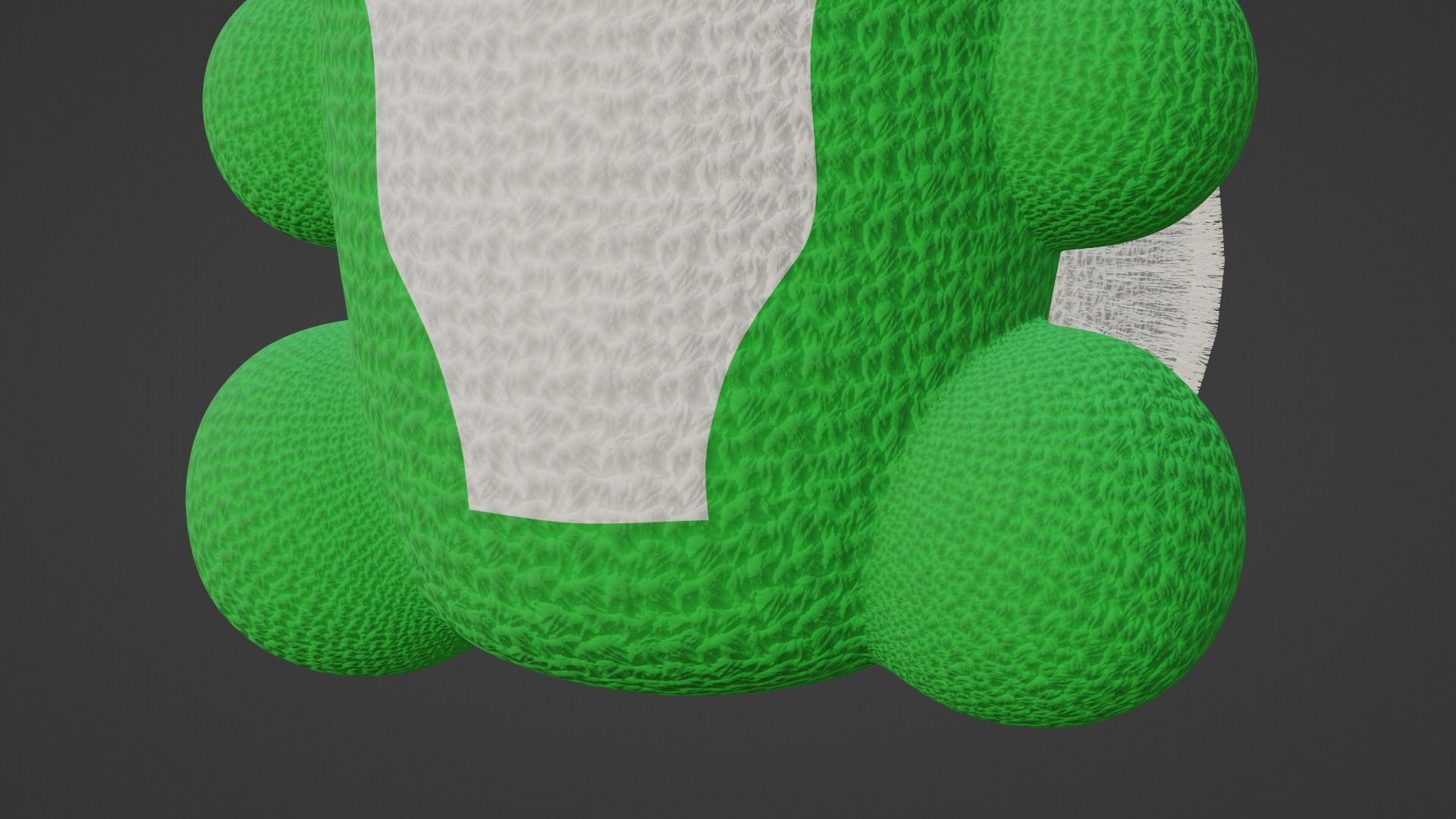 Keychain Fox - Green and White 3D model_10