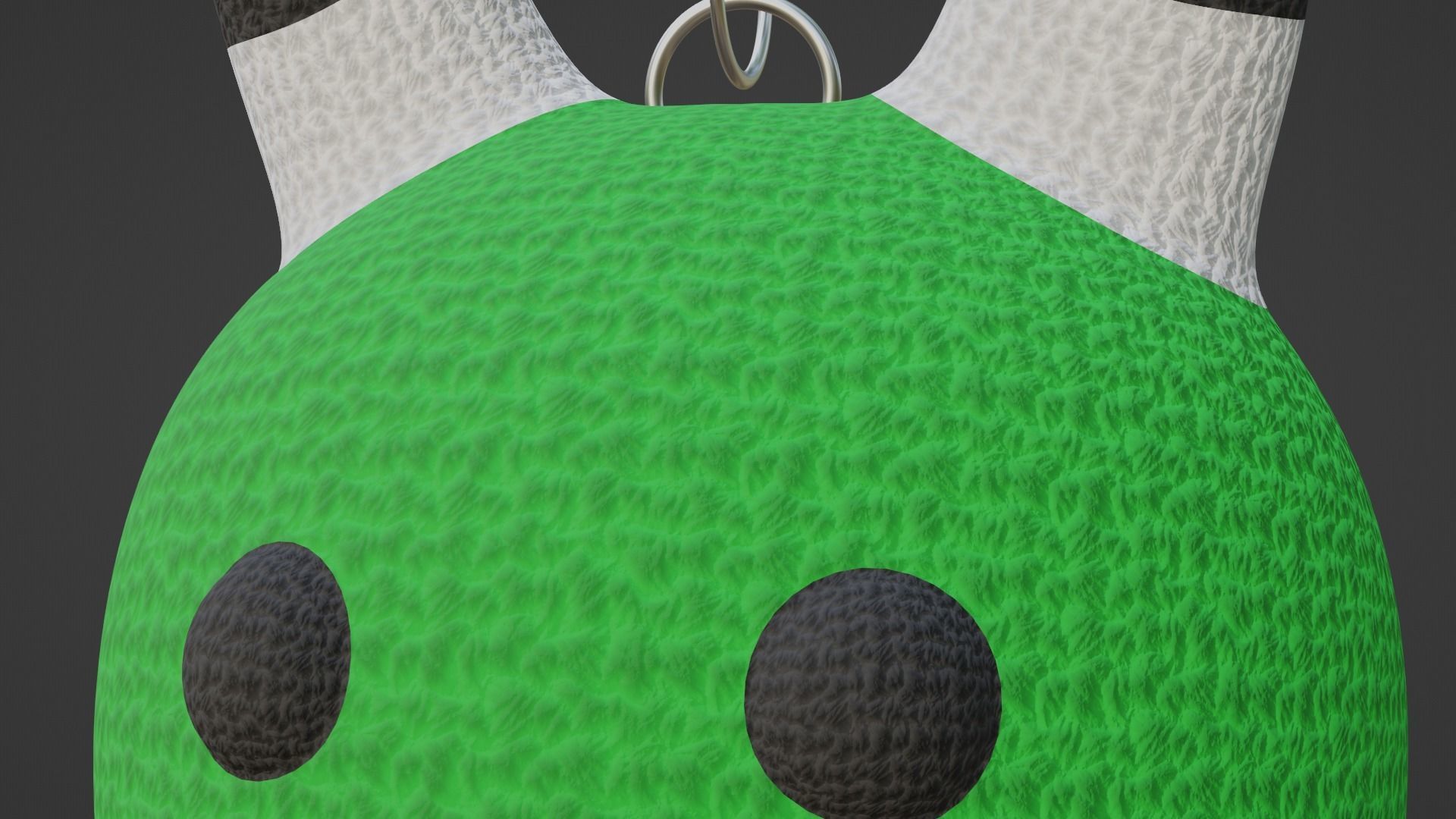 Keychain Fox - Green and White 3D model_4