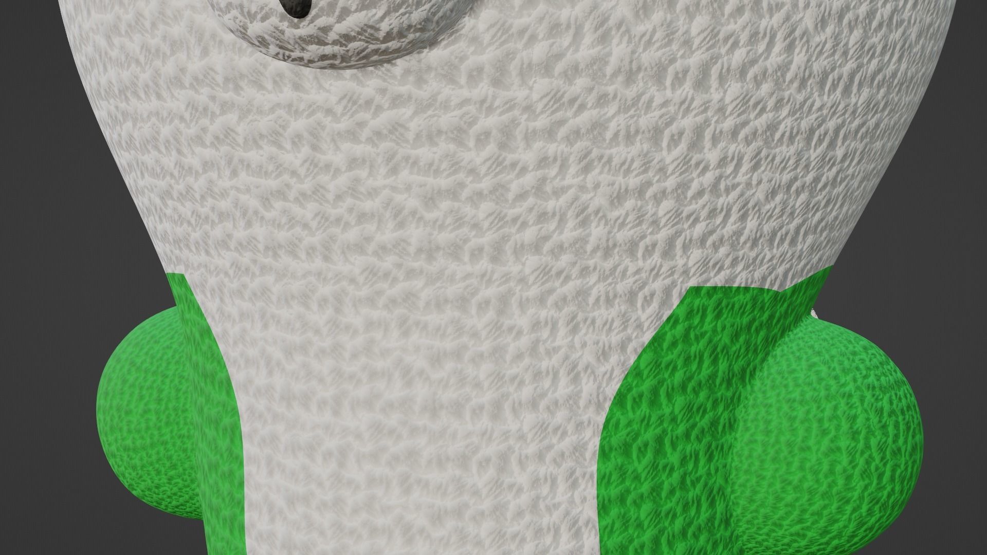 Keychain Fox - Green and White 3D model_7