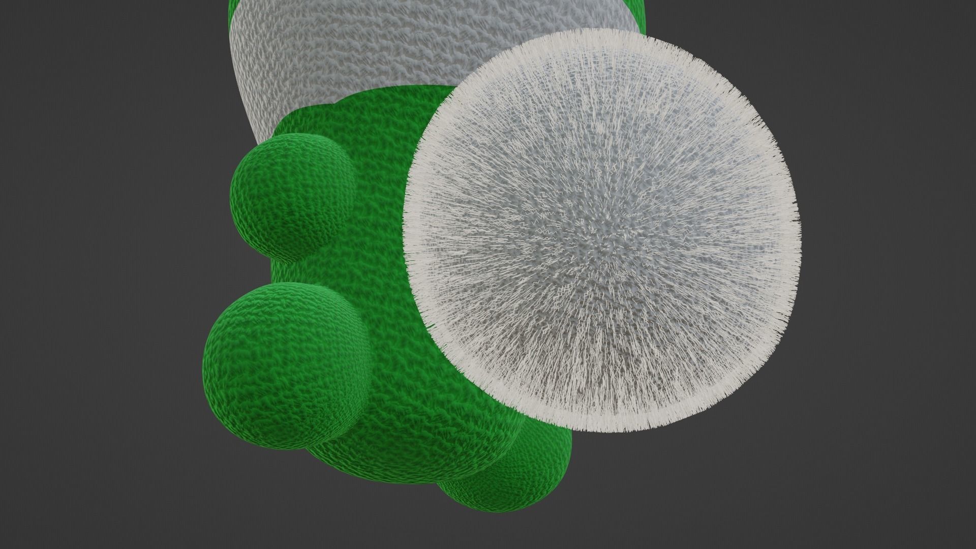 Keychain Fox - Green and White 3D model_13