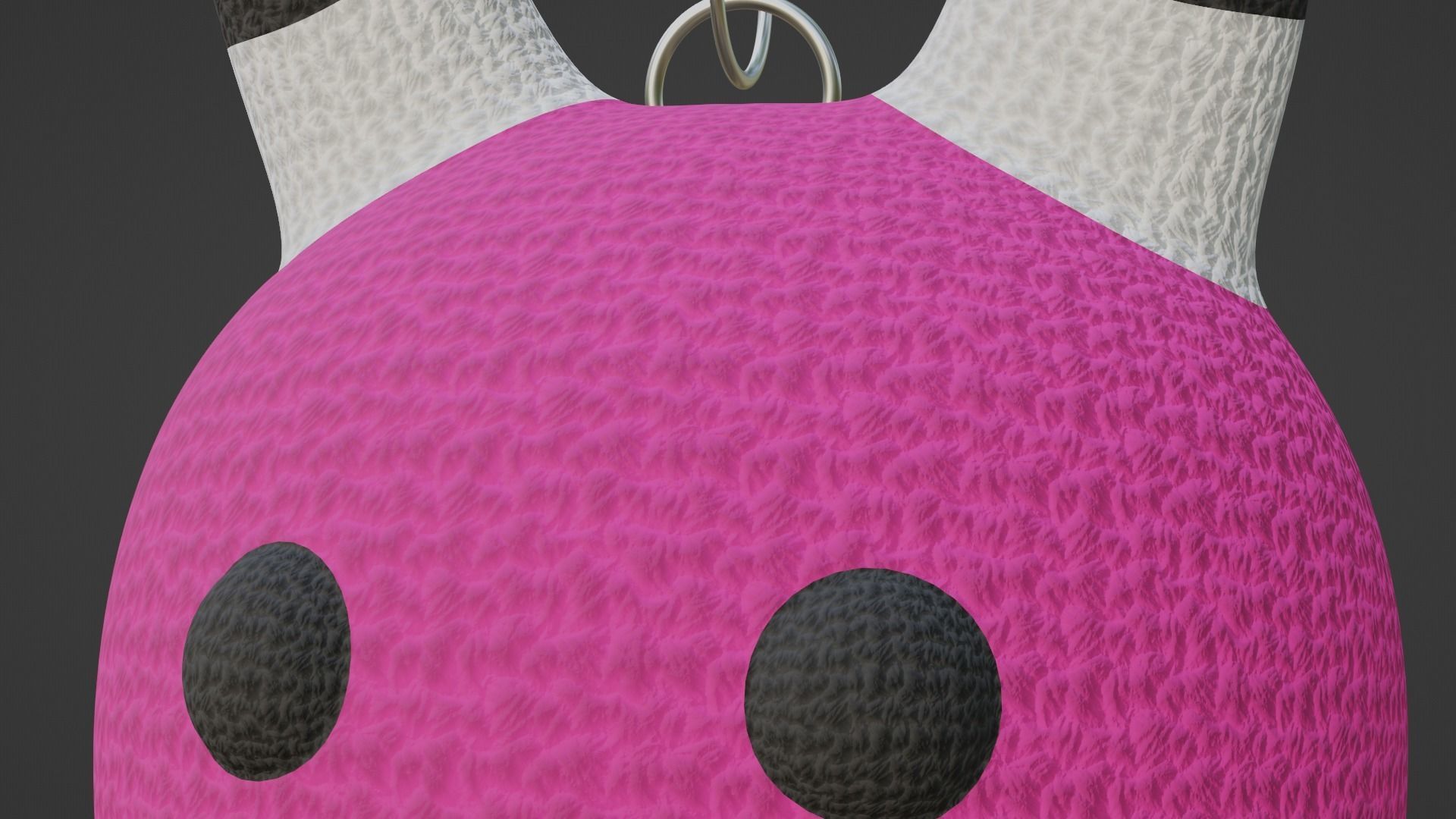 Keychain Fox - Pink and White 3D model_4