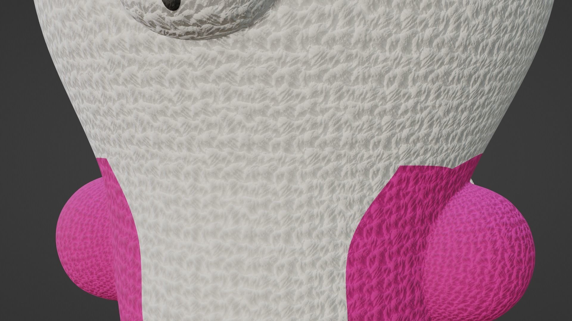 Keychain Fox - Pink and White 3D model_7