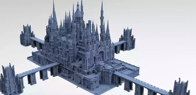 Gothic Palace Victorian exterior 1 3D model