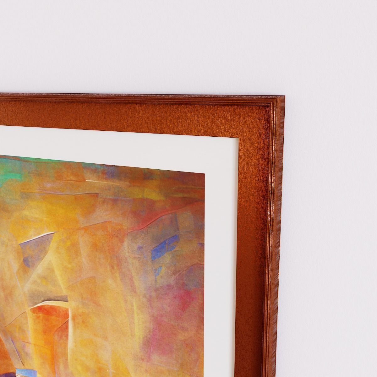 Painting in Frame Picasso Style 2 Low-poly 3D model_4