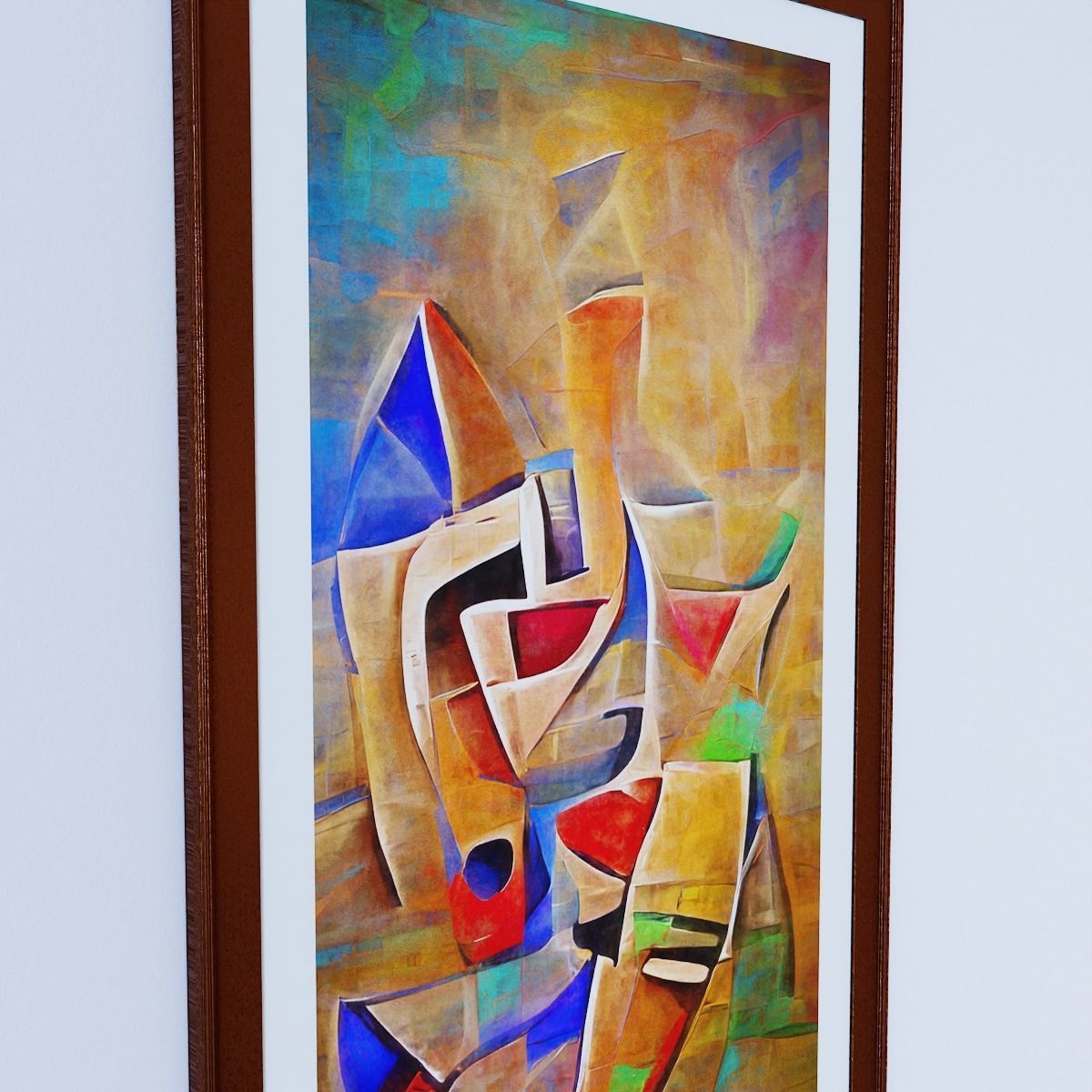 Painting in Frame Picasso Style 2 Low-poly 3D model_2