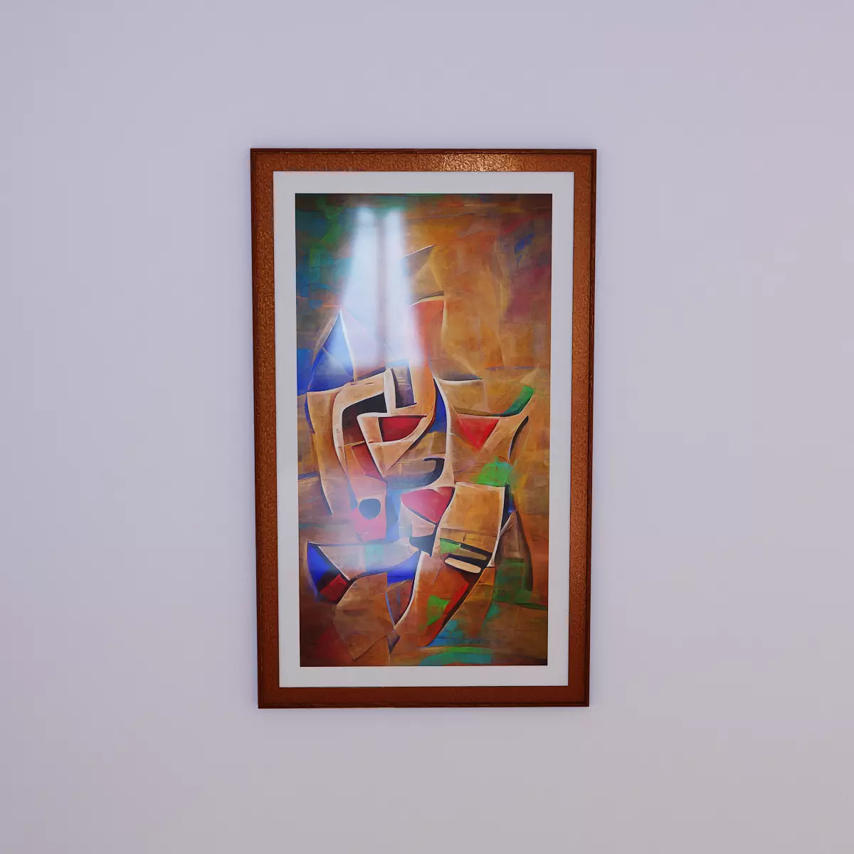Painting in Frame Picasso Style 2 Low-poly 3D model_0