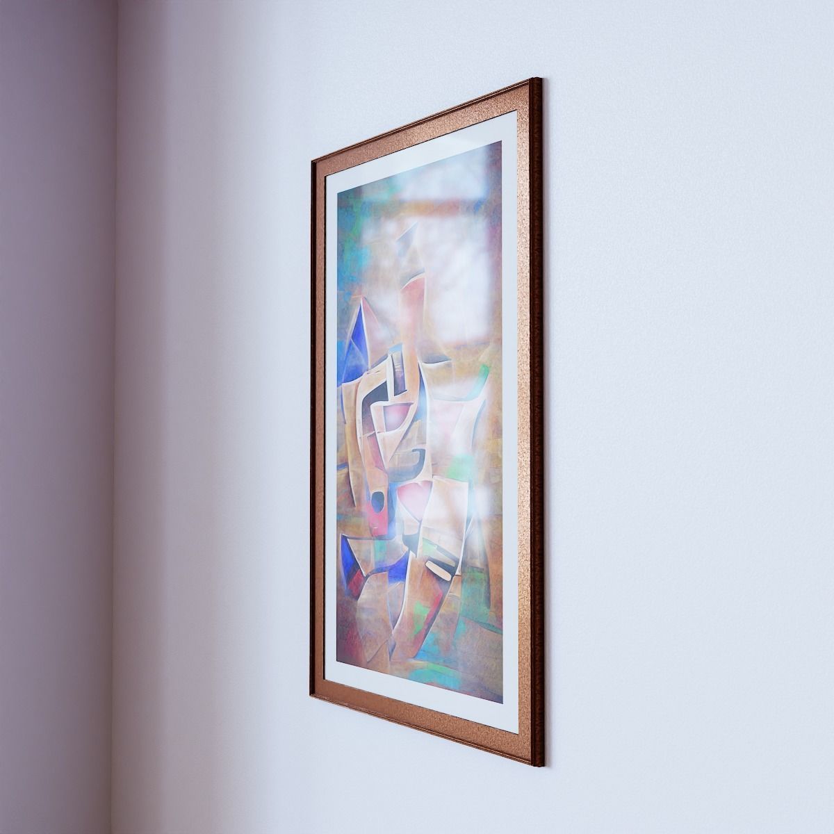 Painting in Frame Picasso Style 2 Low-poly 3D model_3