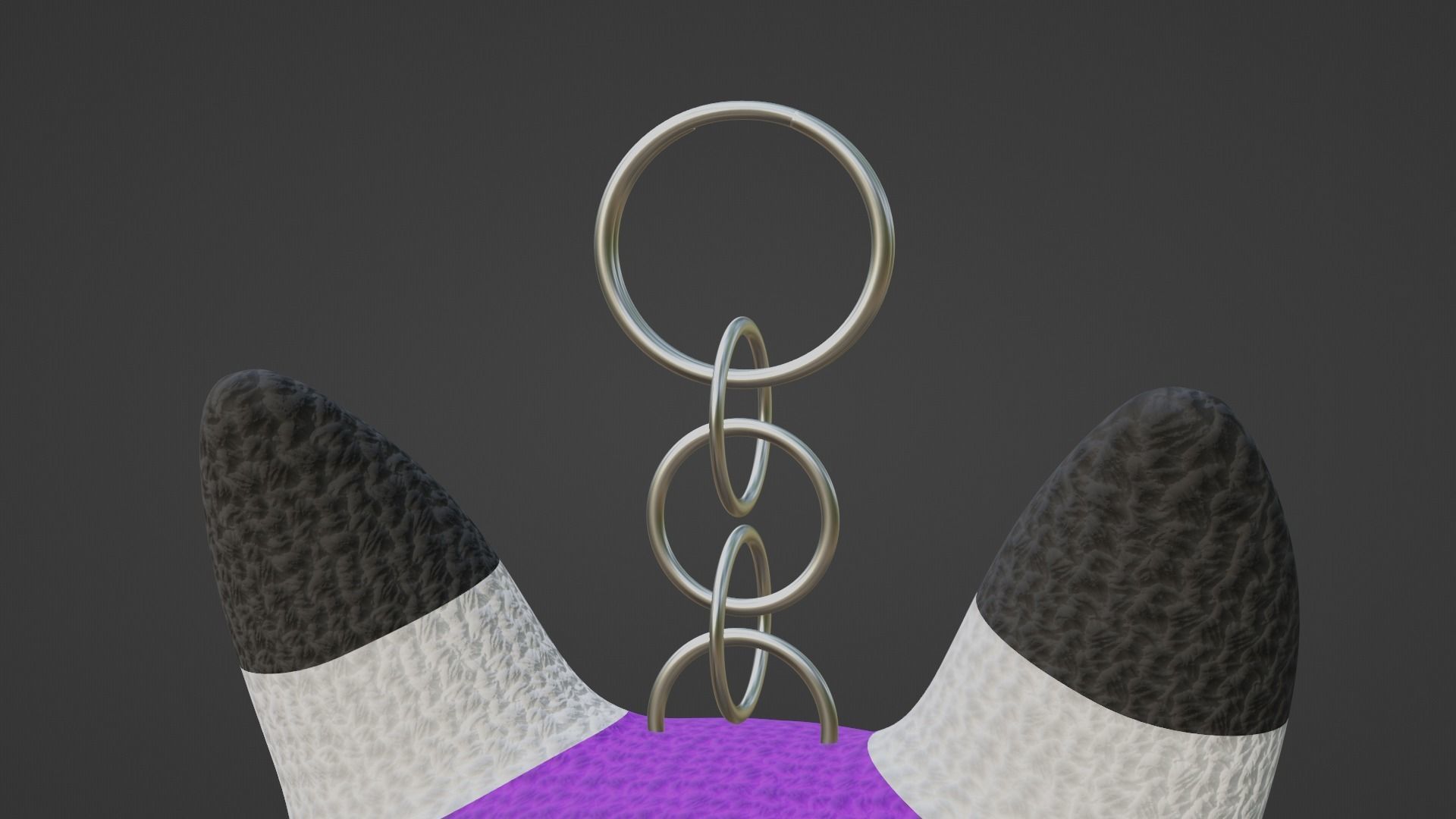 Keychain Fox - Purple and White 3D model_1