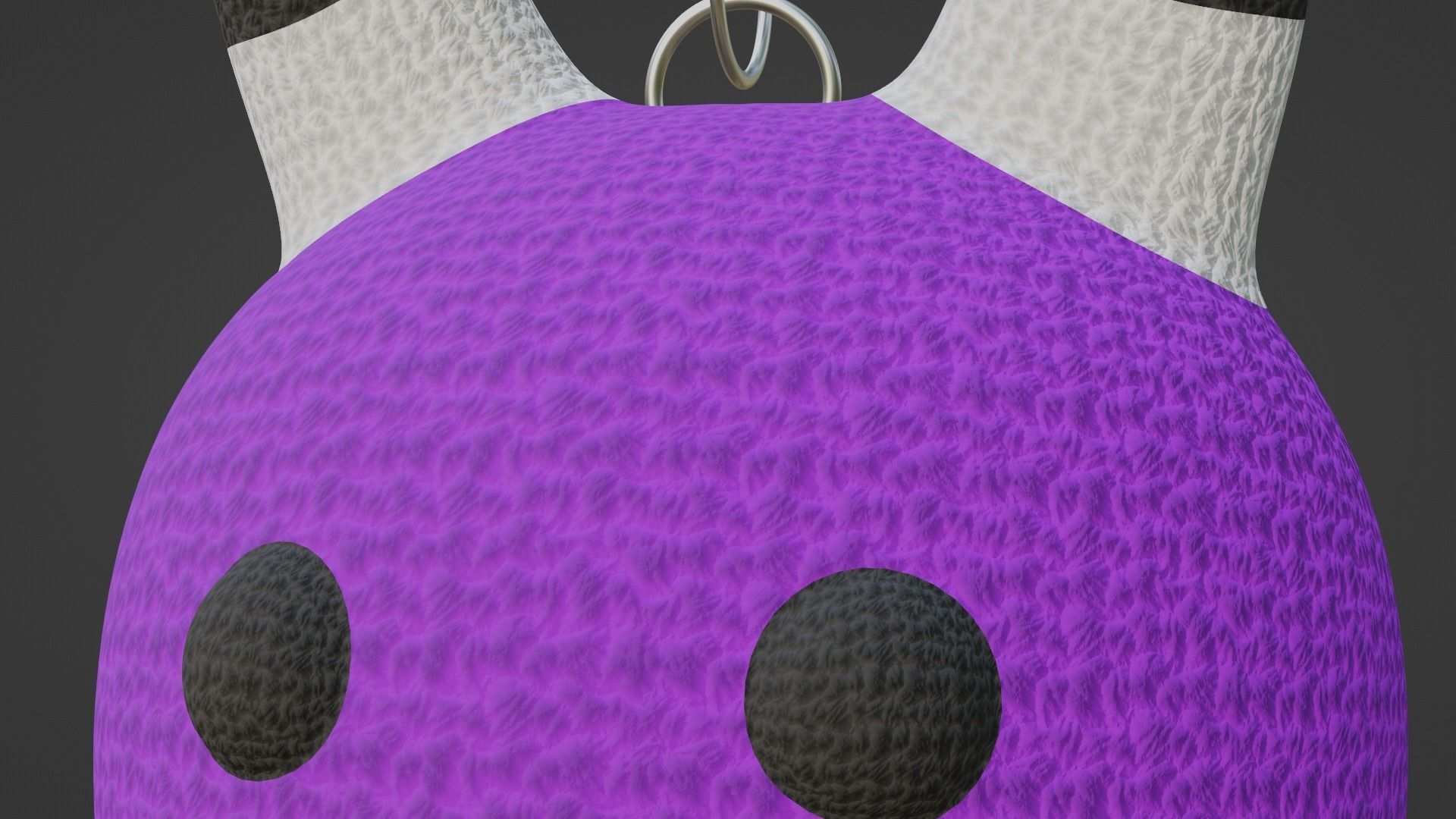 Keychain Fox - Purple and White 3D model_2