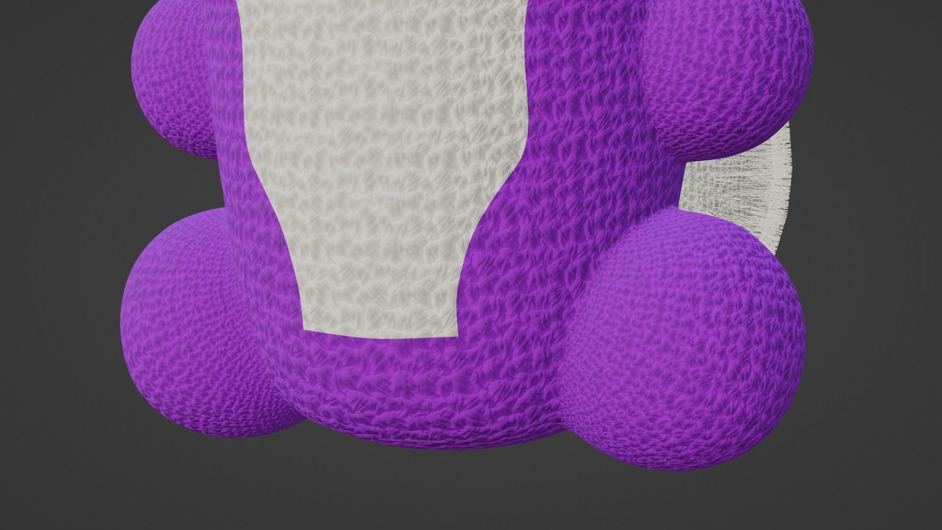 Keychain Fox - Purple and White 3D model_4