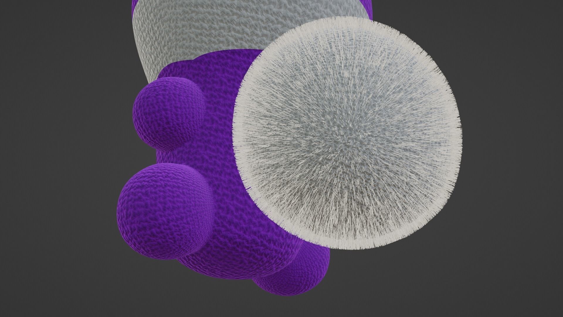 Keychain Fox - Purple and White 3D model_5