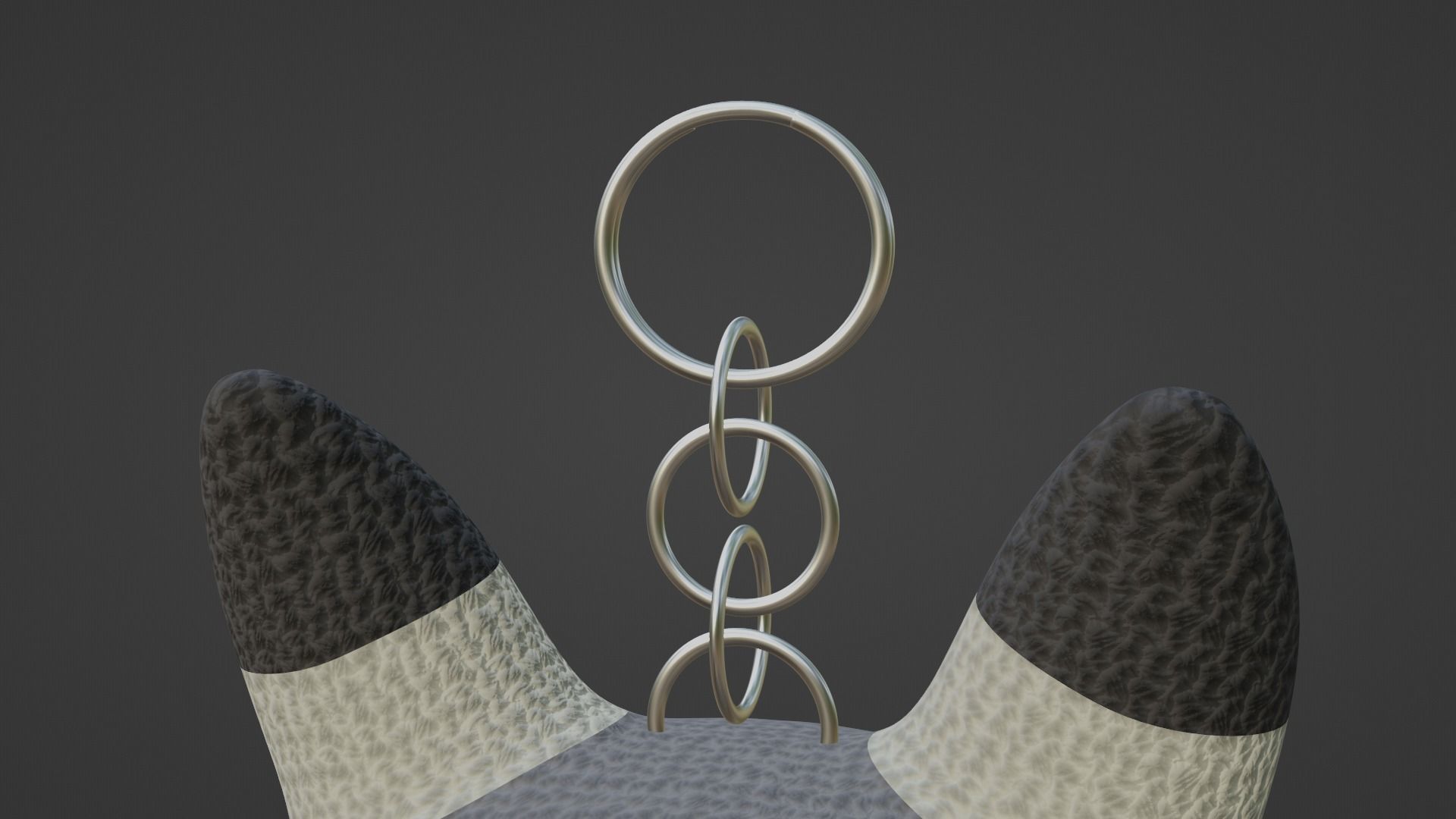 Keychain Fox - Gray and Beige 3D model_1