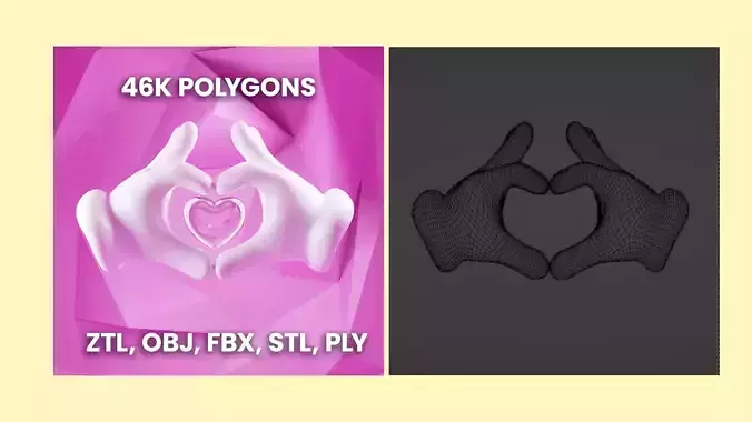 Cartoon Hand - Heart Shape