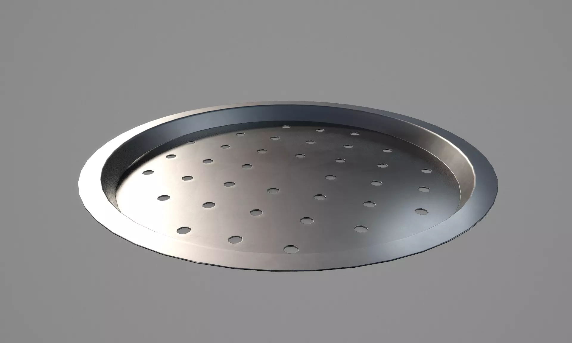 Aluminum Stainless Pizza Crisper Pan Low-poly 3D model