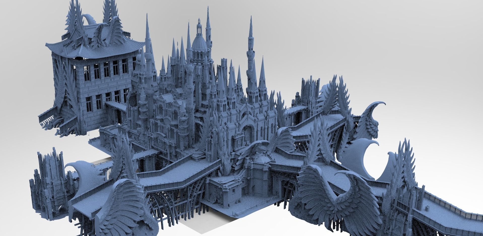 Gothic Palace Victorian exterior 6  3D model_1