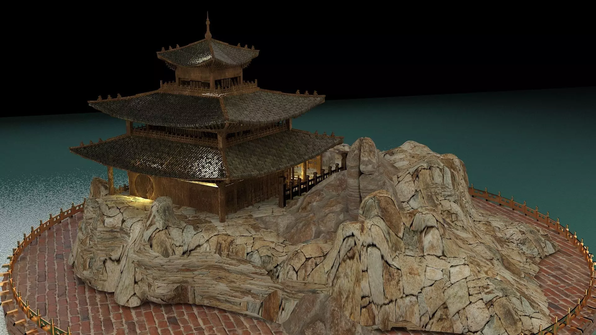 Chinese ancient house 3D model_0