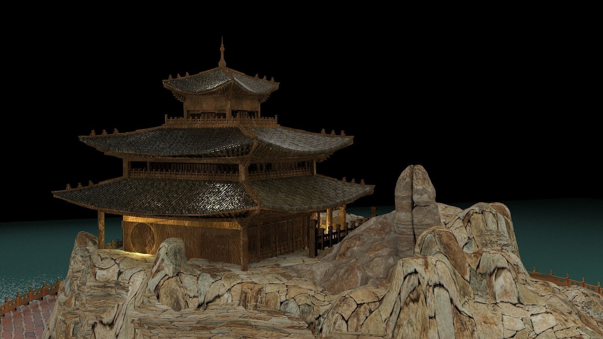 Chinese ancient house 3D model_3