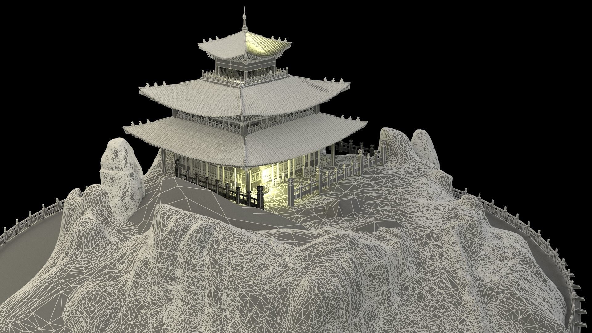Chinese ancient house 3D model_5
