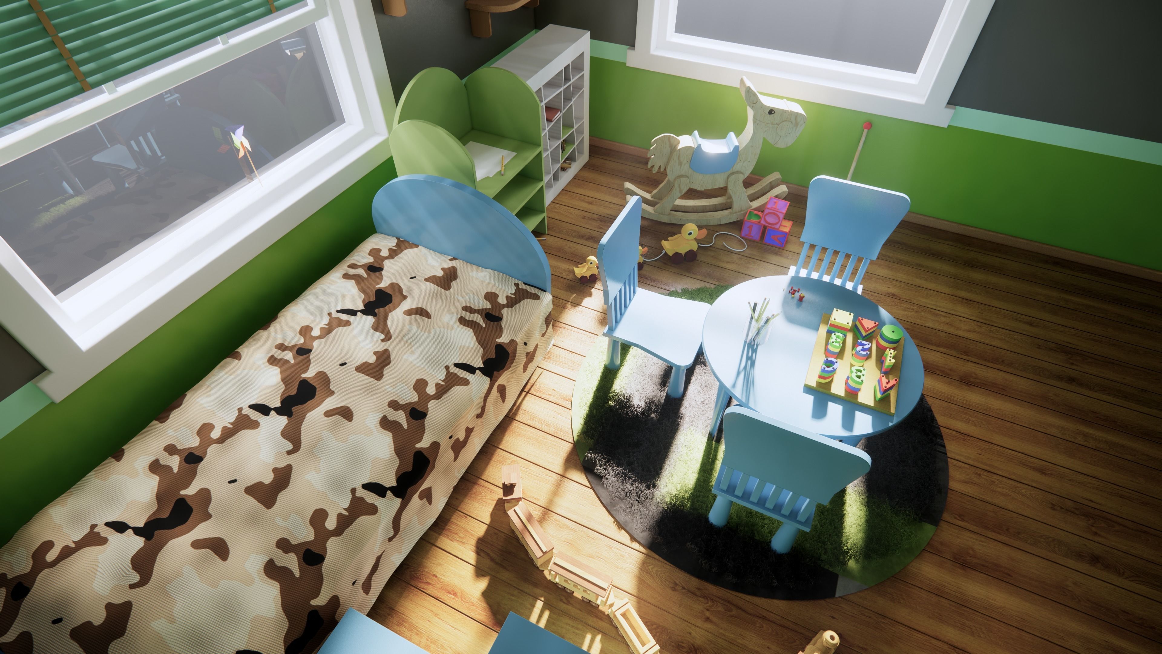 Kids Room  Low-poly 3D model_10