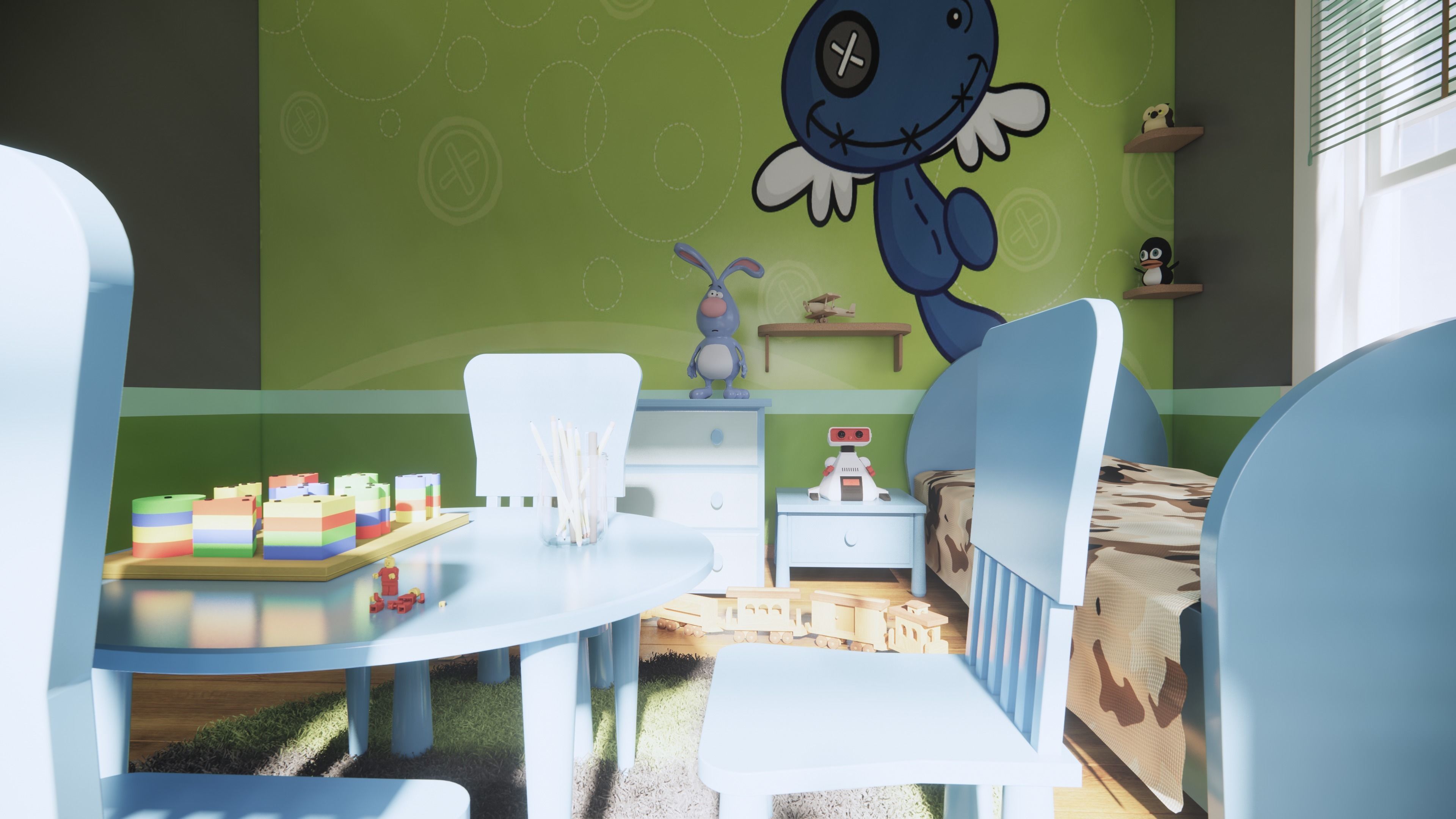 Kids Room  Low-poly 3D model_3