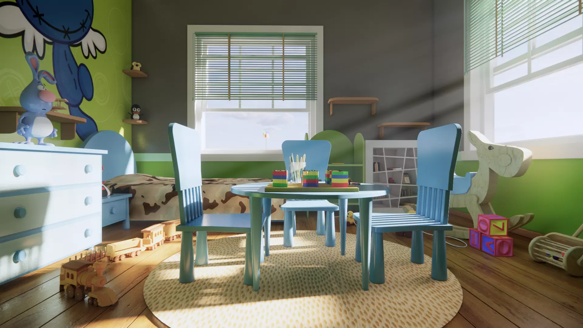 Kids Room  Low-poly 3D model_0