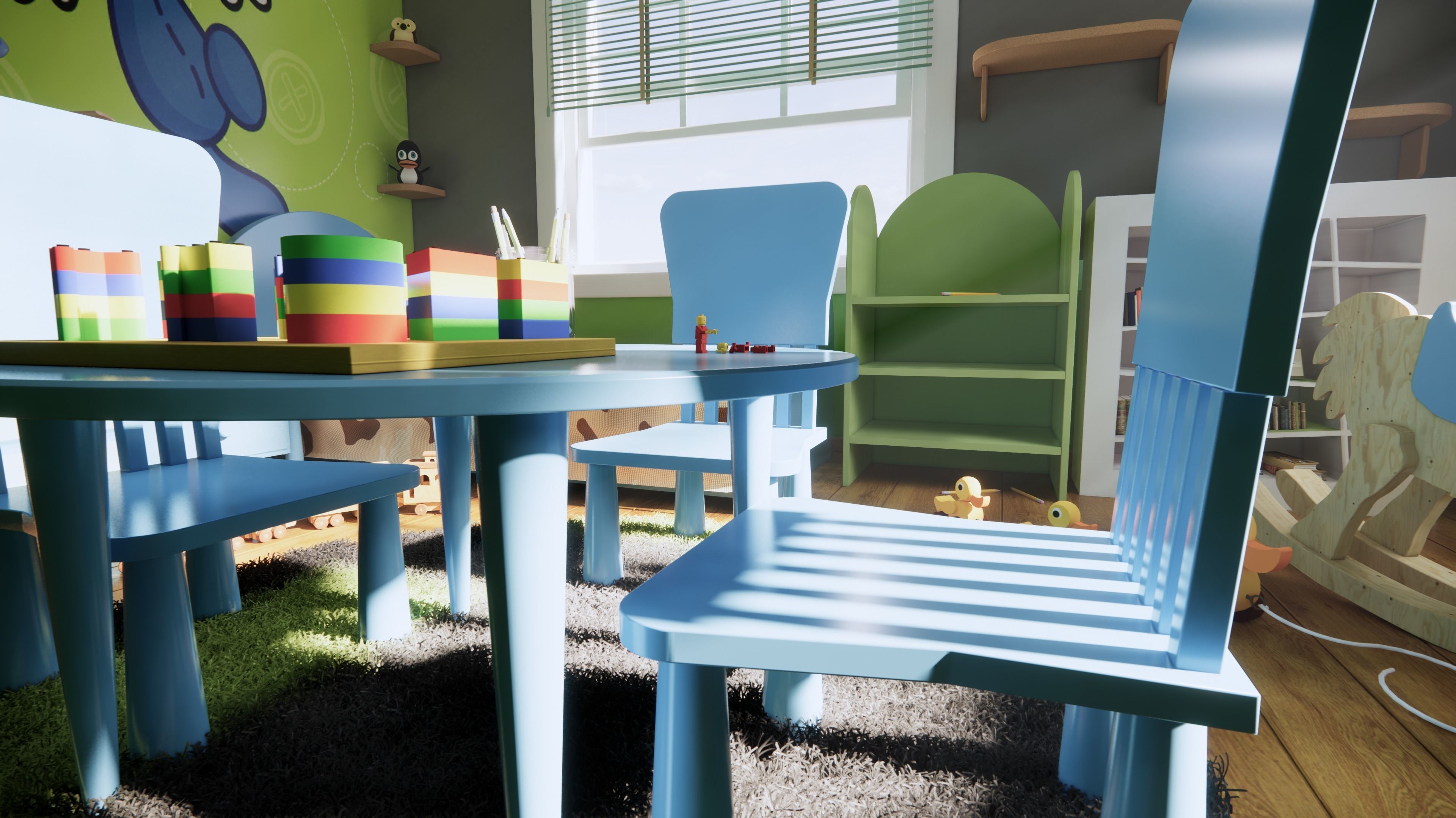 Kids Room  Low-poly 3D model_6