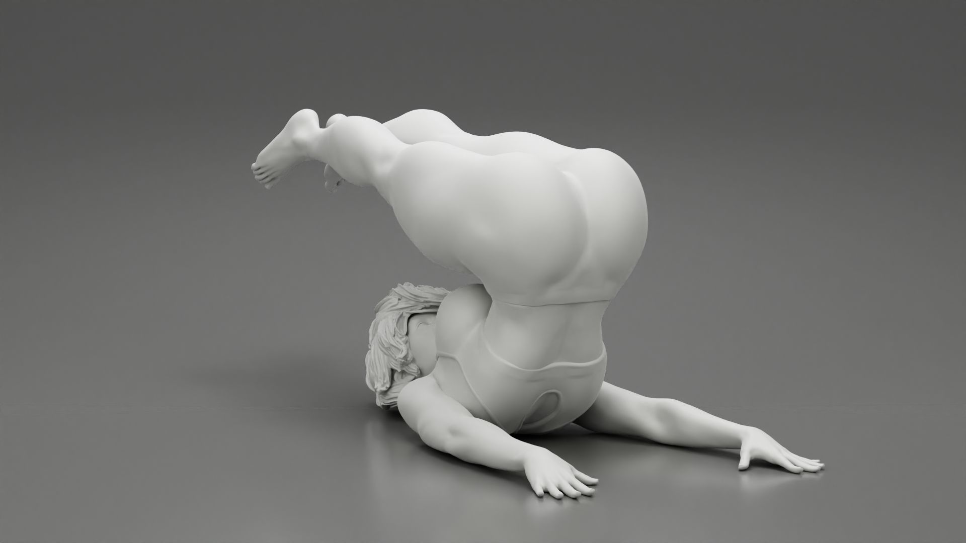 Sporty Woman Doing Yoga the Plough Posture 3D print model_11