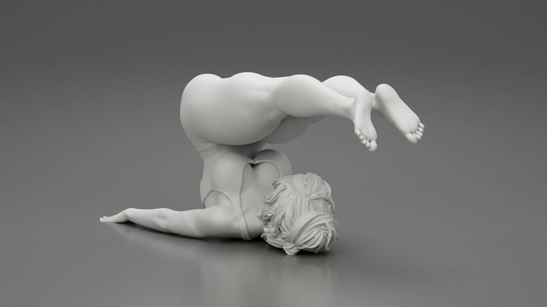 Sporty Woman Doing Yoga the Plough Posture 3D print model_8