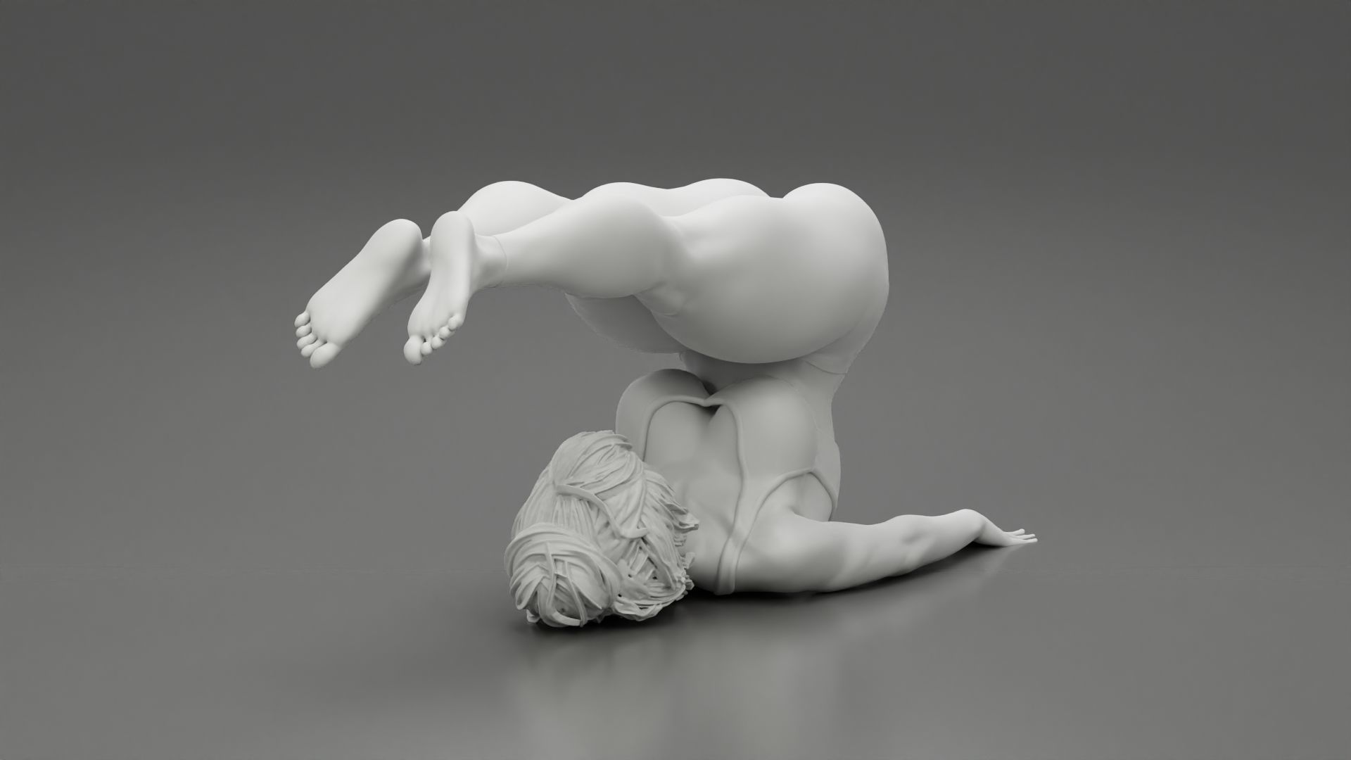 Sporty Woman Doing Yoga the Plough Posture 3D print model_7