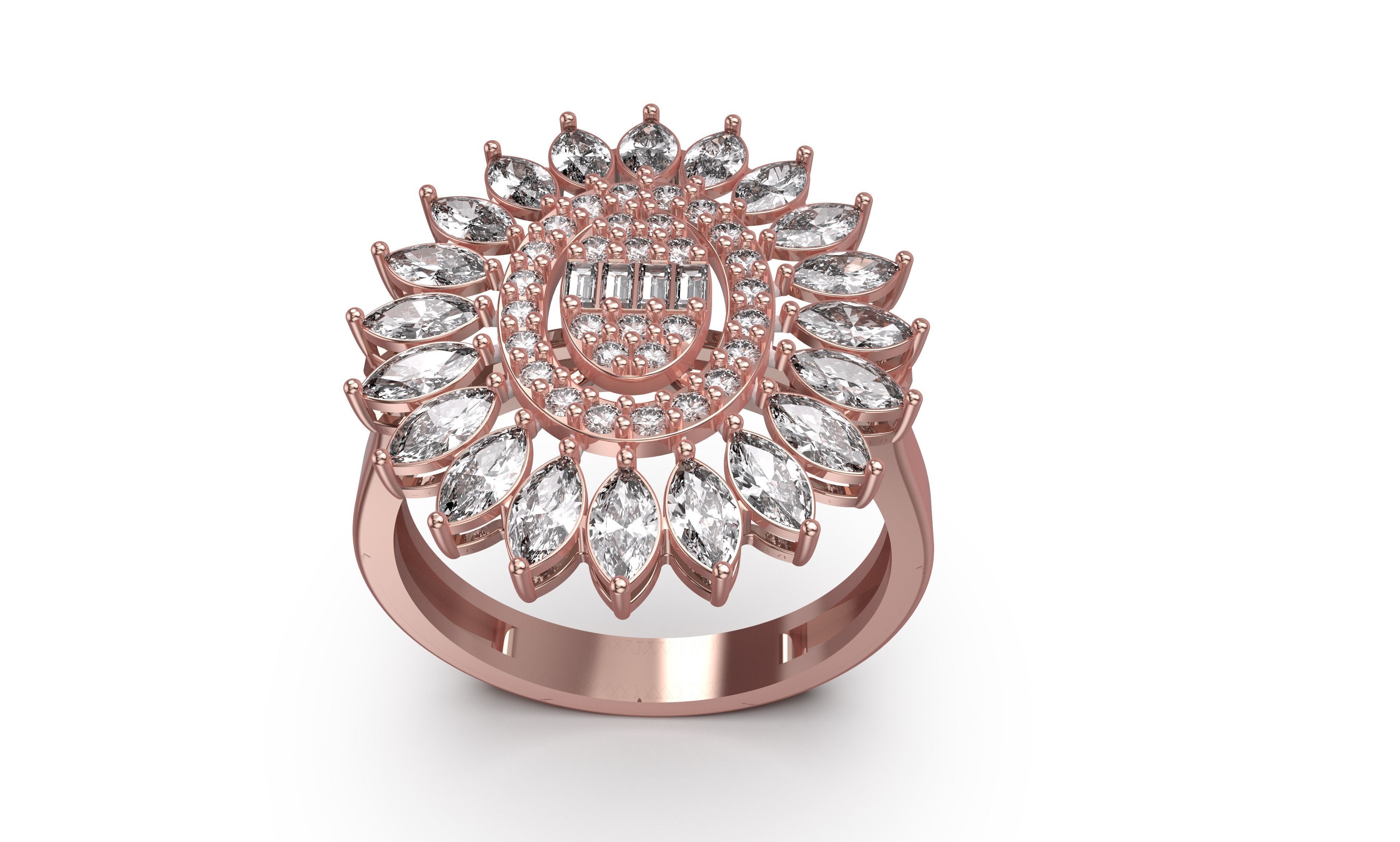 Diamond Ring 3D print model_2