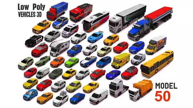 Vehicle-Pack-1 Low-poly 3D model