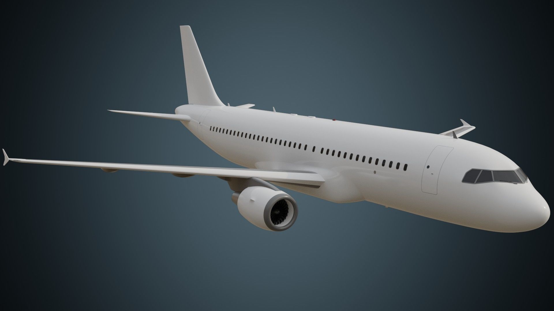 Airliner 1C Untextured 3D model_2