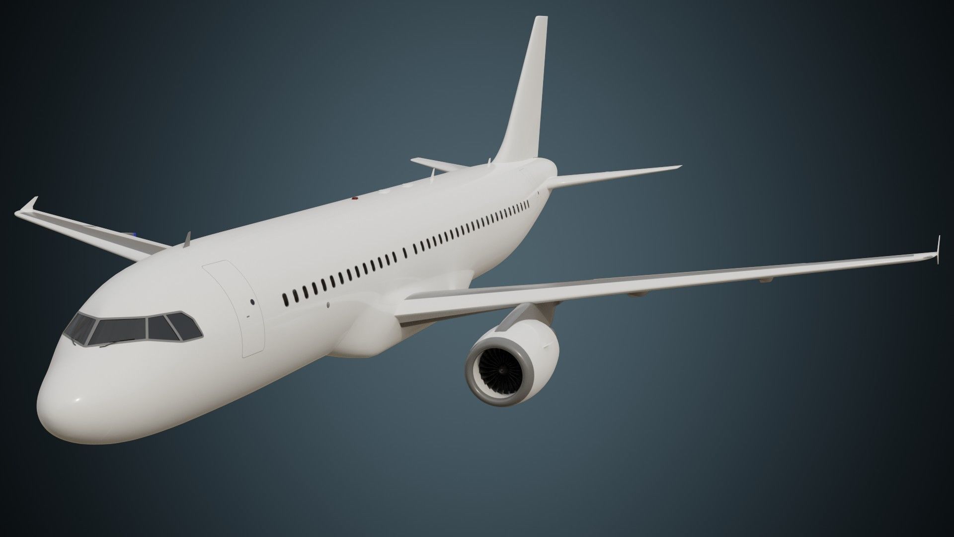 Airliner 1C Untextured 3D model_1