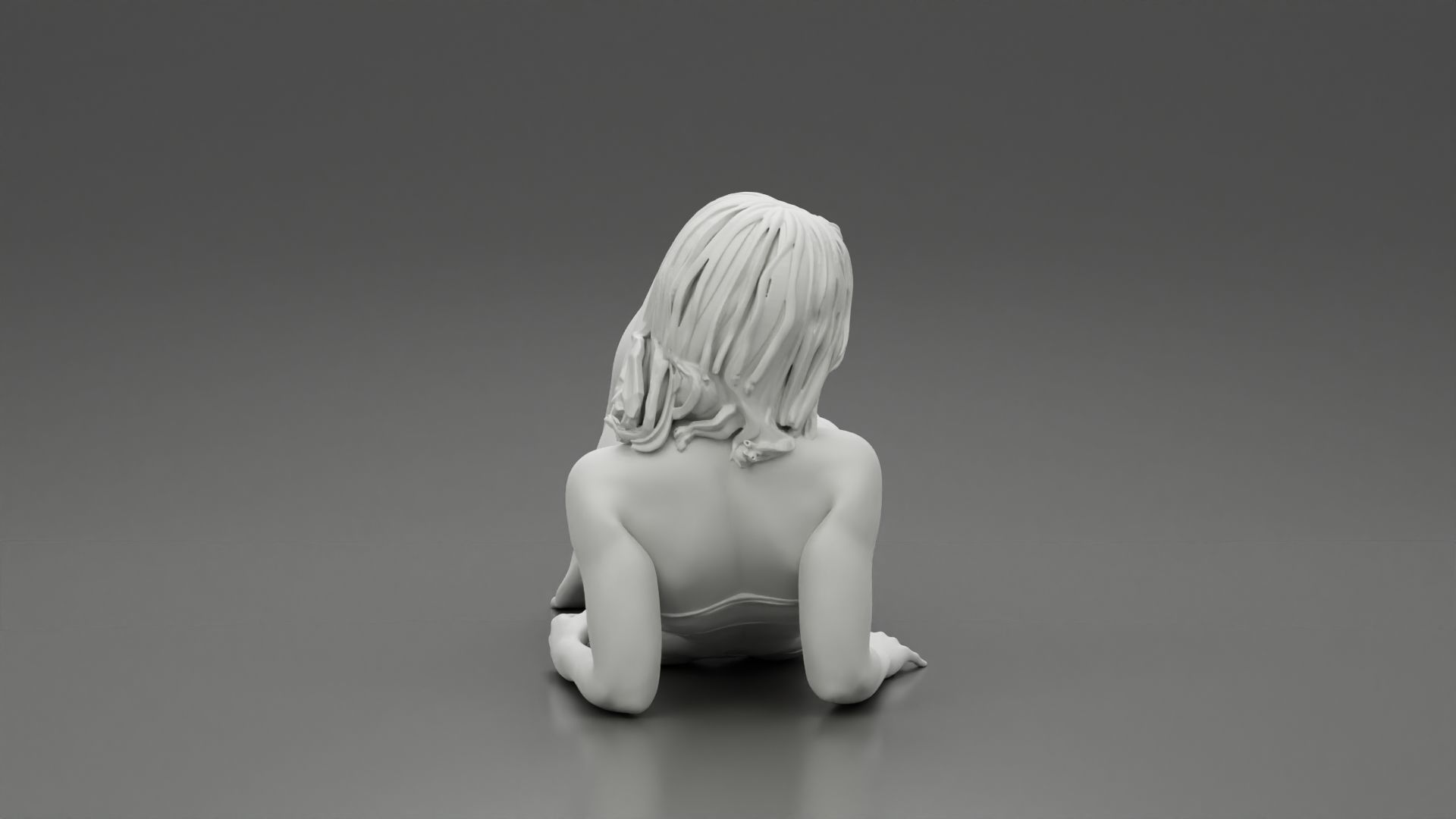 Sexy Adult Woman in Swimsuit Sunbathing on the Beach 3D print model_8