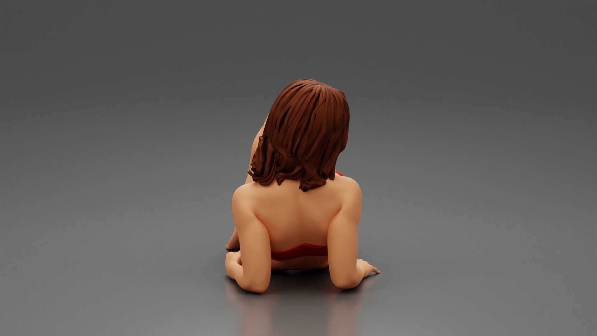 Sexy Adult Woman in Swimsuit Sunbathing on the Beach 3D print model_2
