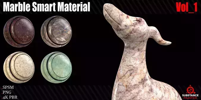 Marble Smart Material  4K PBR Texture Vol 1