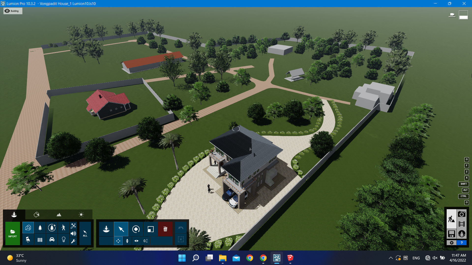 House building exterior design Low-poly 3D model_5