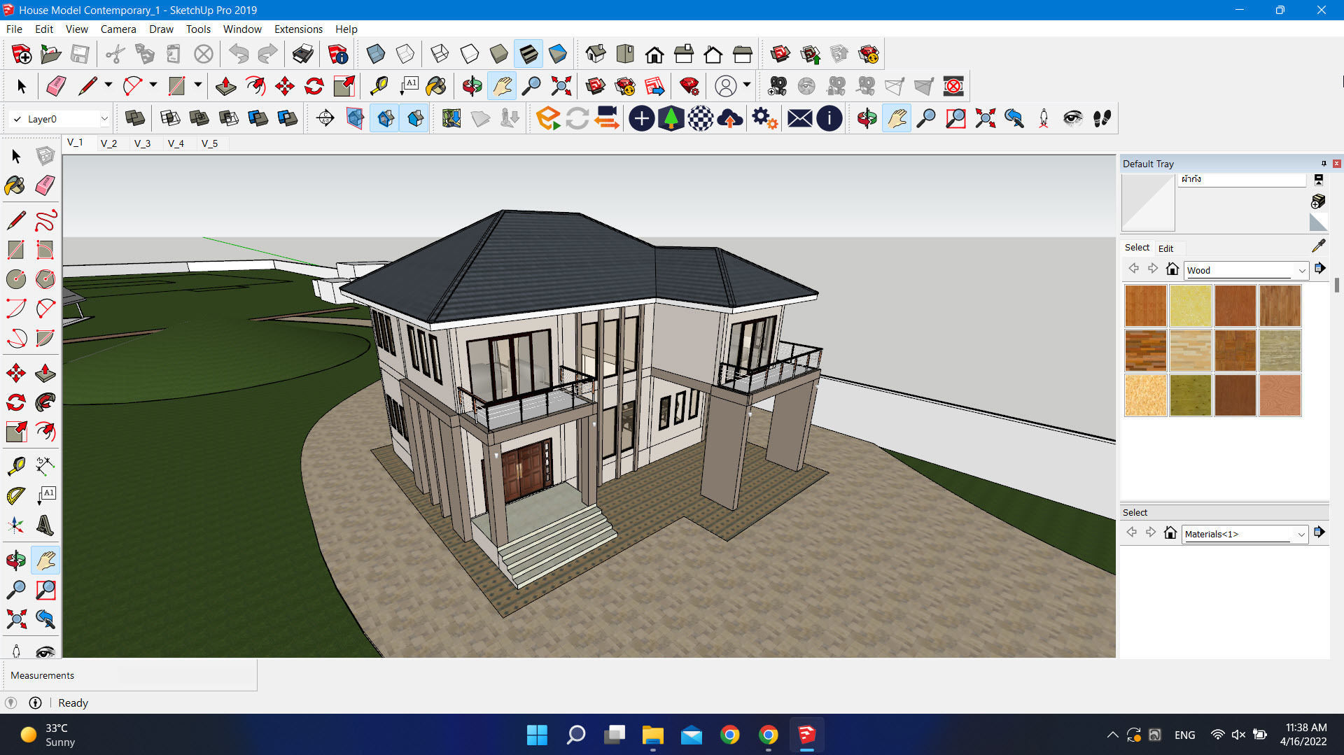 House building exterior design Low-poly 3D model_10