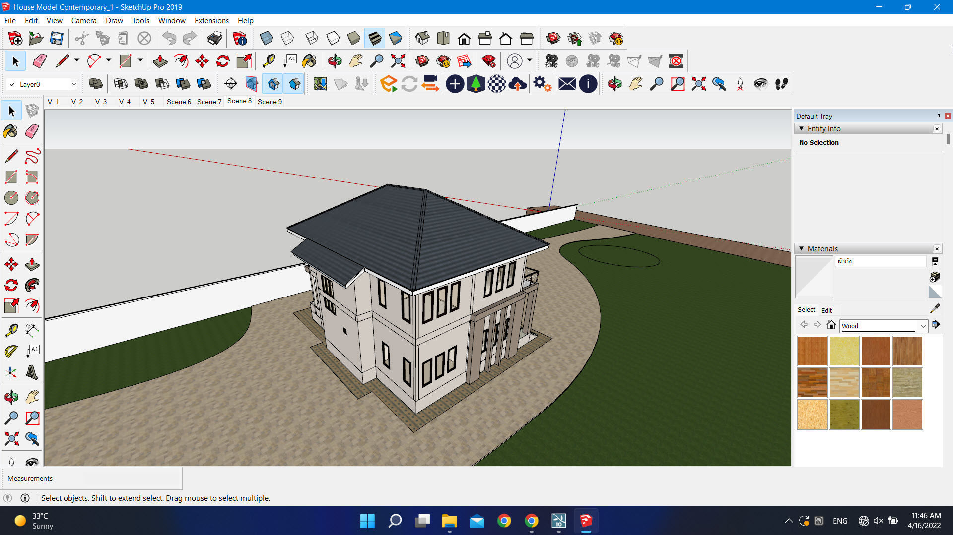 House building exterior design Low-poly 3D model_12