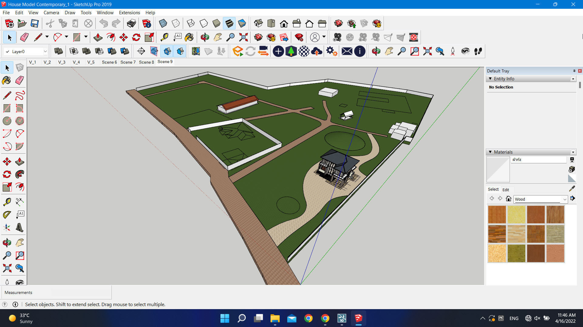 House building exterior design Low-poly 3D model_13