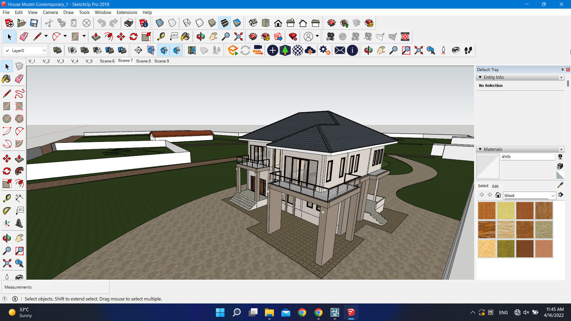 House building exterior design Low-poly 3D model_11