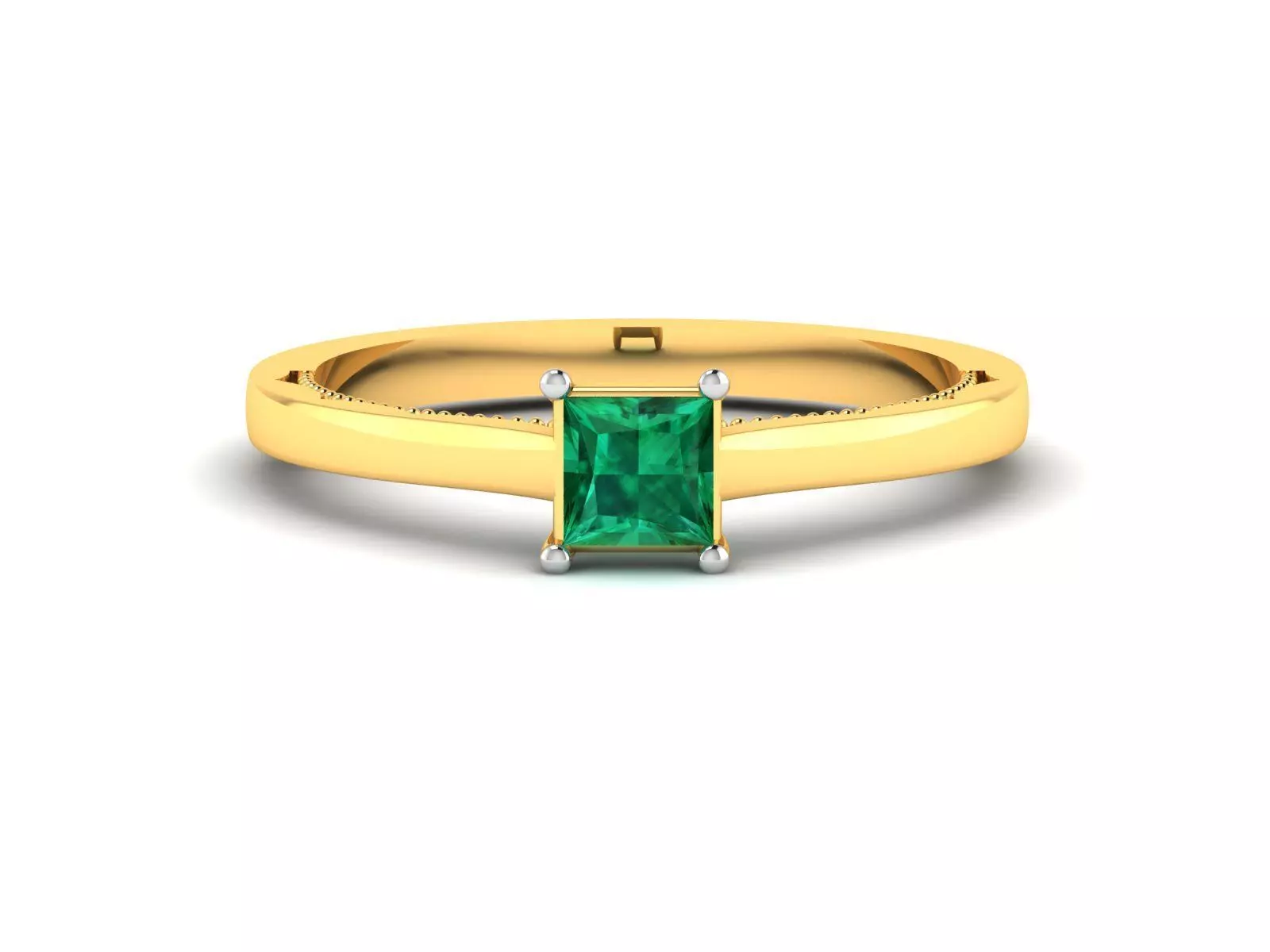 Solitaire Princess Stone Ring 3dm Render Detail 3D print model_0